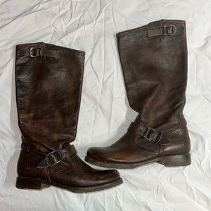 Frye Veronica Slouch Boot Dark Brown Size 9
